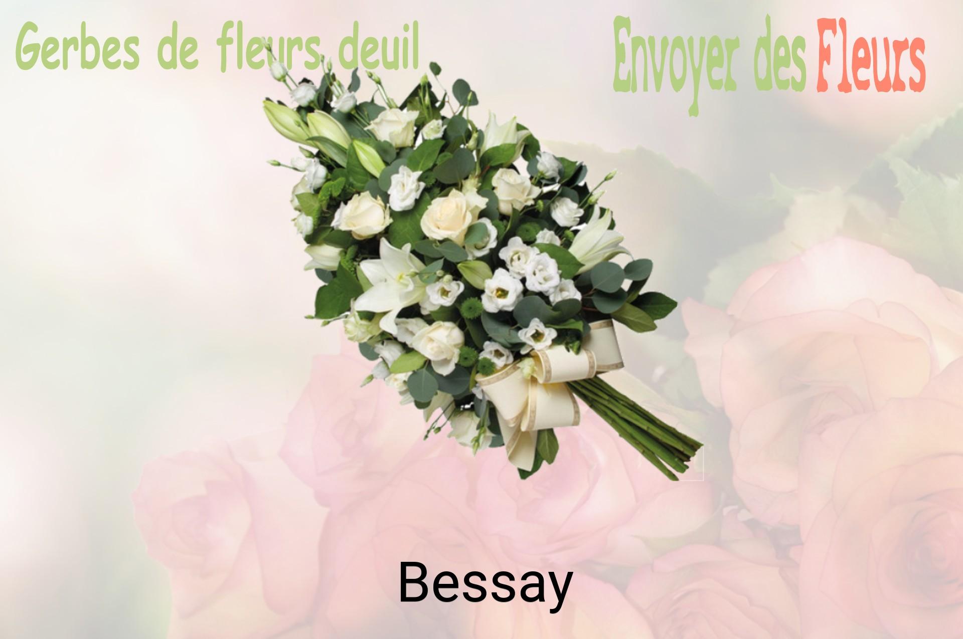 Gerbe de fleurs de deuil livrée à Bessay